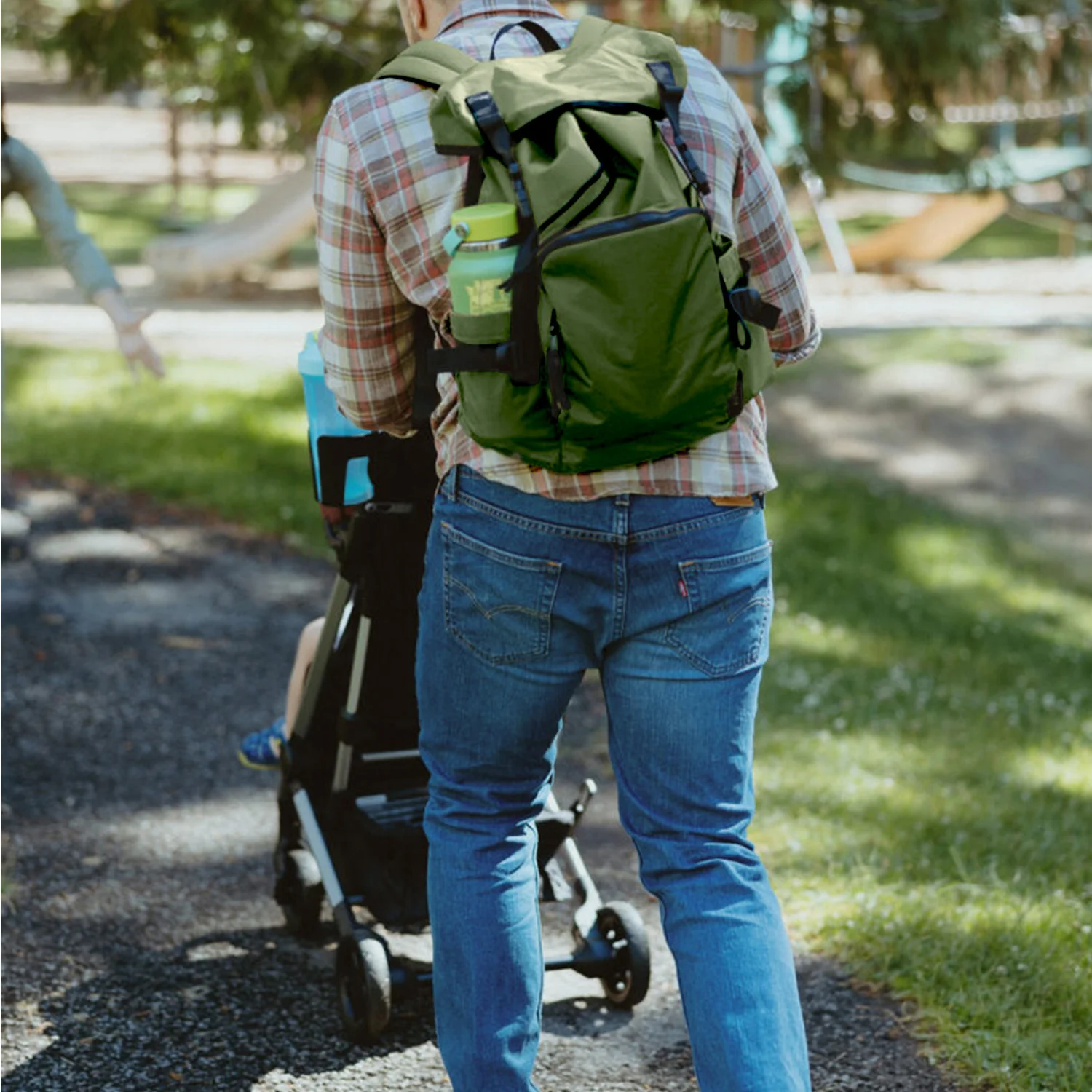 The Compact Stroller+ & The Parent Backpack Bundle, Olive - Image 12