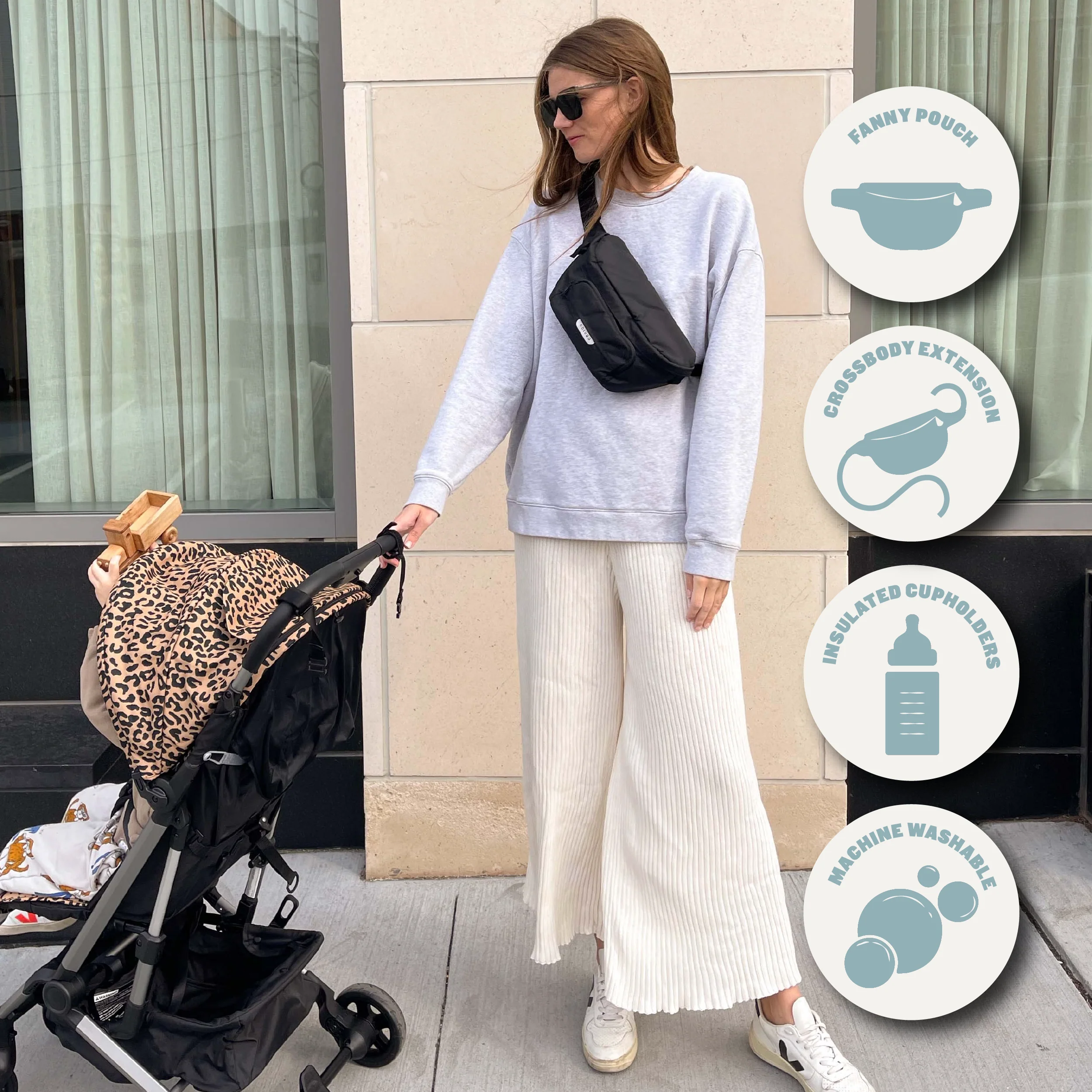 The Compact Stroller+ & On the Go Organizer Bundle, Olive - Image 3