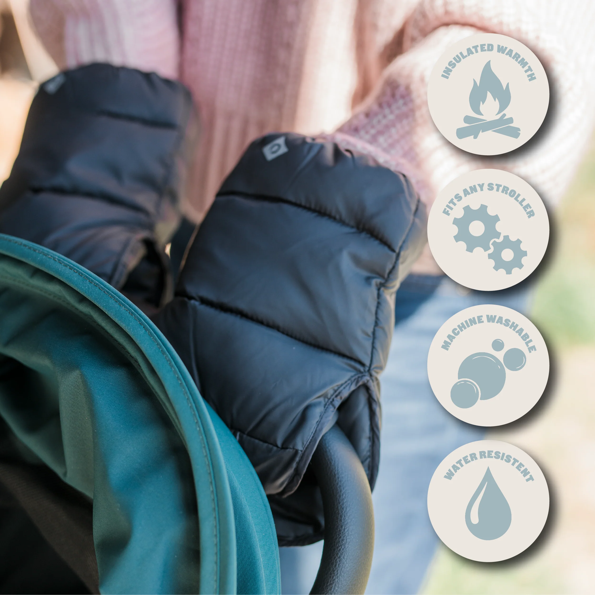 The Compact Stroller+ & Cozy Deluxe Bundle, Cool Grey - Image 8