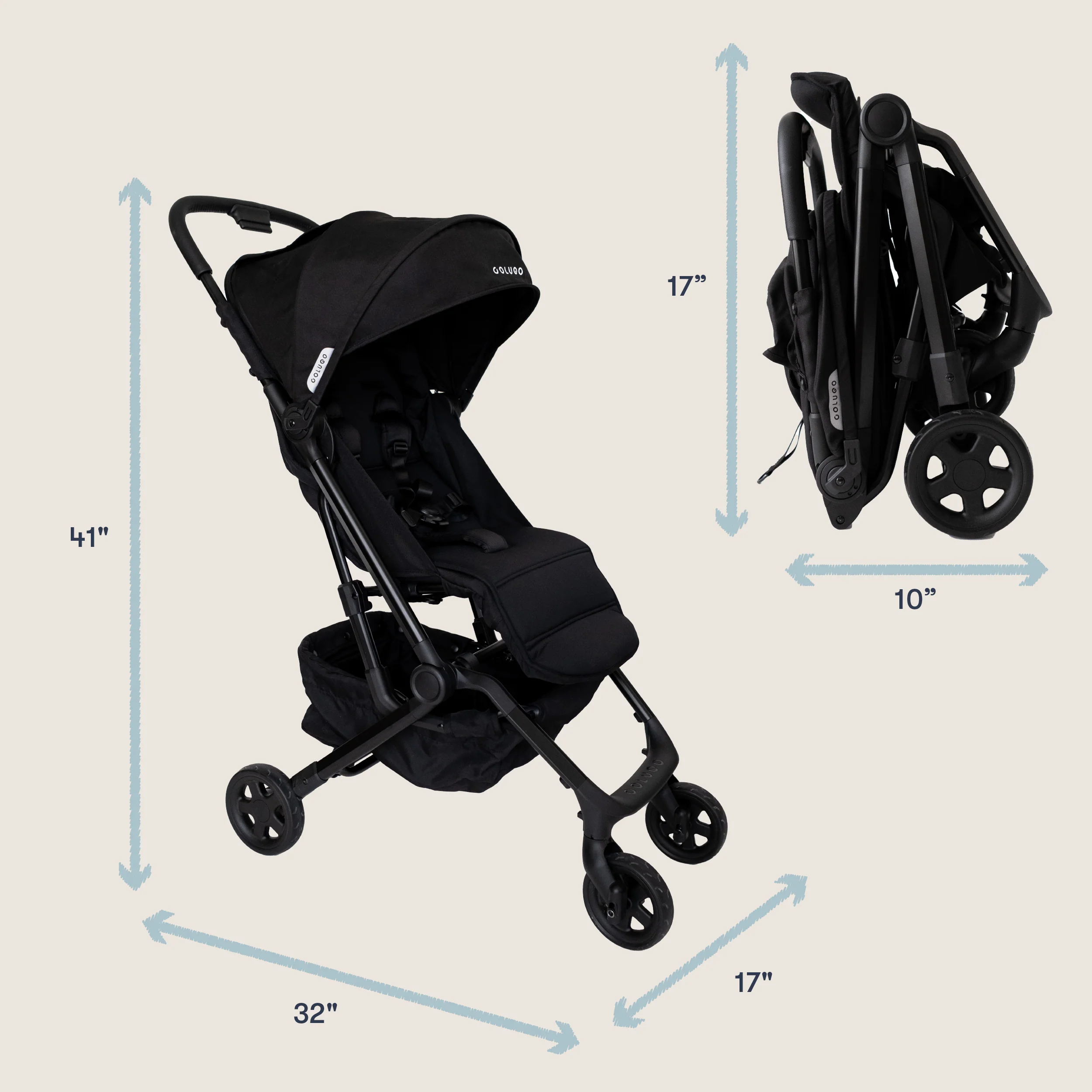 The Compact Stroller+ & The Diaper Tote Bundle, Olive - Image 9